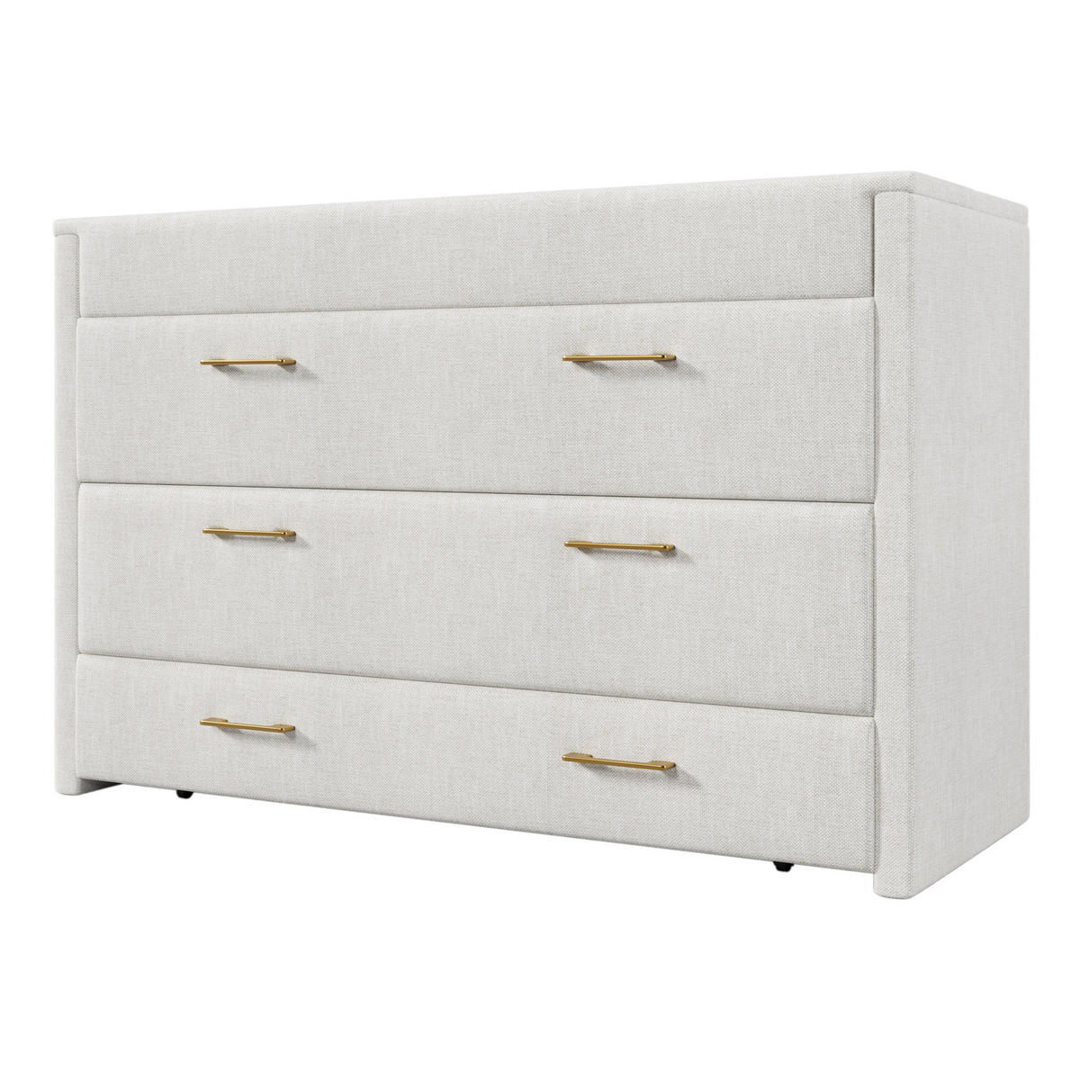 SCHRANKBETT 140/200 cm in Beige Leinen mit Schublade, USB und Type-C - Beige, Holz/Holzwerkstoff (140/200cm) - WISHDOR
