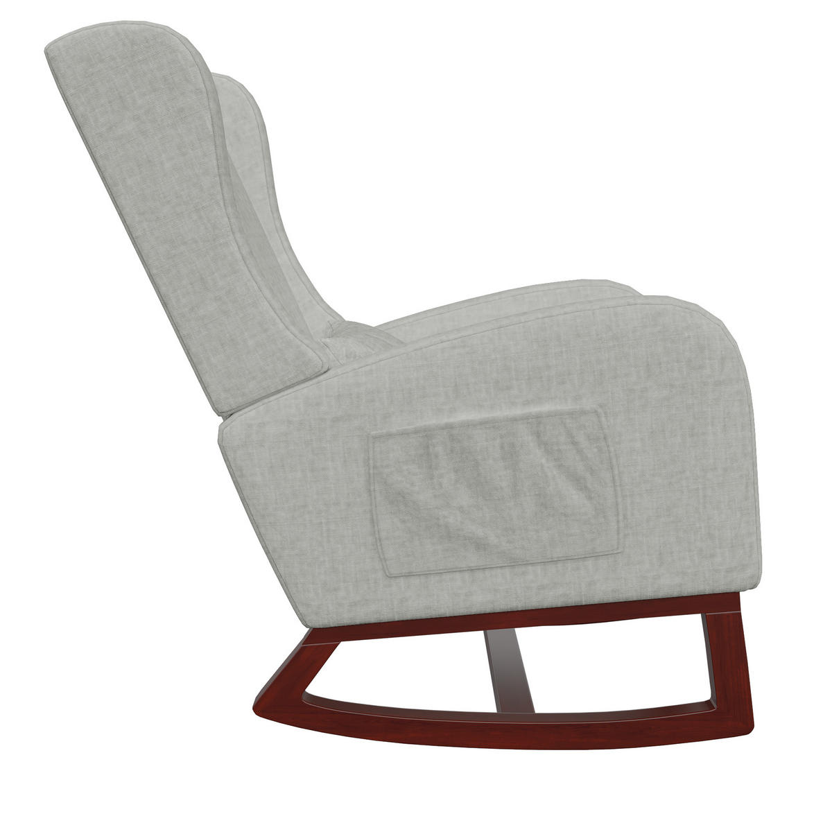 SCHWINGSESSEL grau Baumwolle Seitentaschen - Grau, Holz (64/99/67cm) - SHOPENTRA
