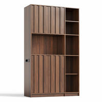 HIGHBOARD DE-38703 105/40/180 cm LED-Beleuchtung und Steckdose Walnuss - Walnussfarben, Holzwerkstoff (105/180/40cm) - ComfortXL