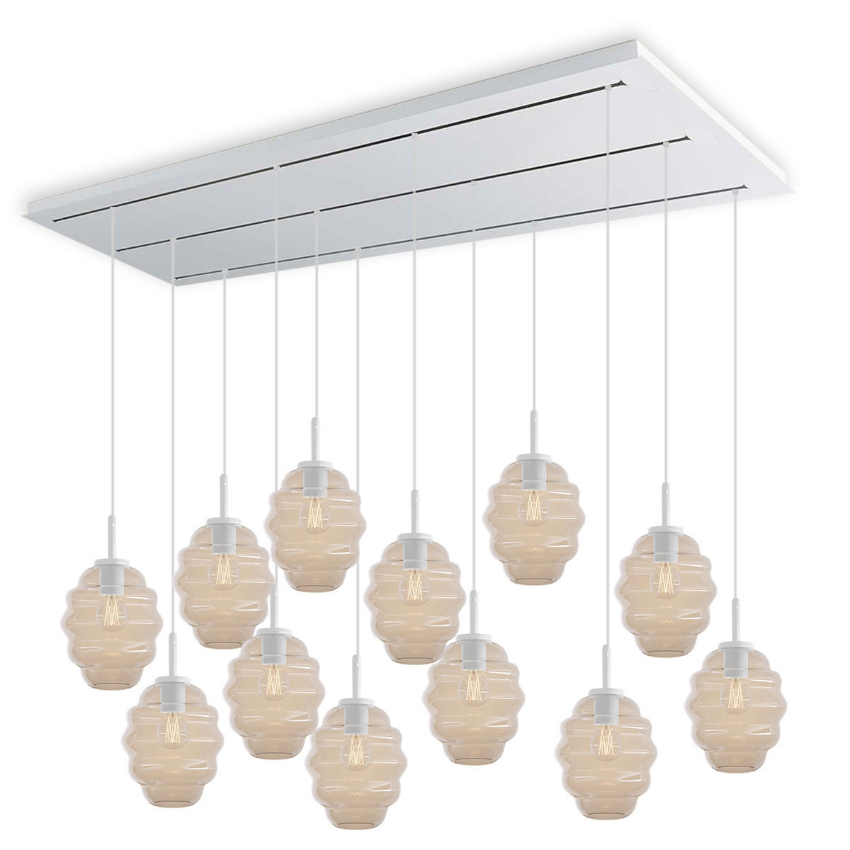 HÄNGELEUCHTE Echos 12-flammig Klar Ø 18cm - Klar/Weiß, Glas (18/18/20cm) - s.luce