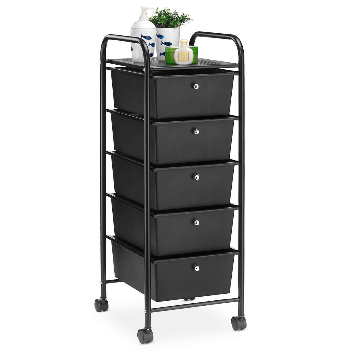 BADROLLWAGEN GINA - Schwarz, Kunststoff/Metall (33/94/40cm) - IDIMEX