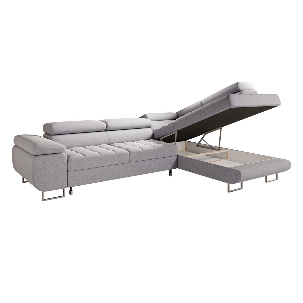 ECKSOFA Eden 4 Sitzplätze Grau - Grau, Holzwerkstoff (271/201cm) - Petits-meubles