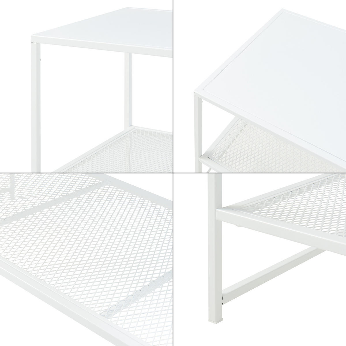COUCHTISCH Ruokolahti 102/43/46 - Weiß, Metall (102/43/46cm) - [en.casa]