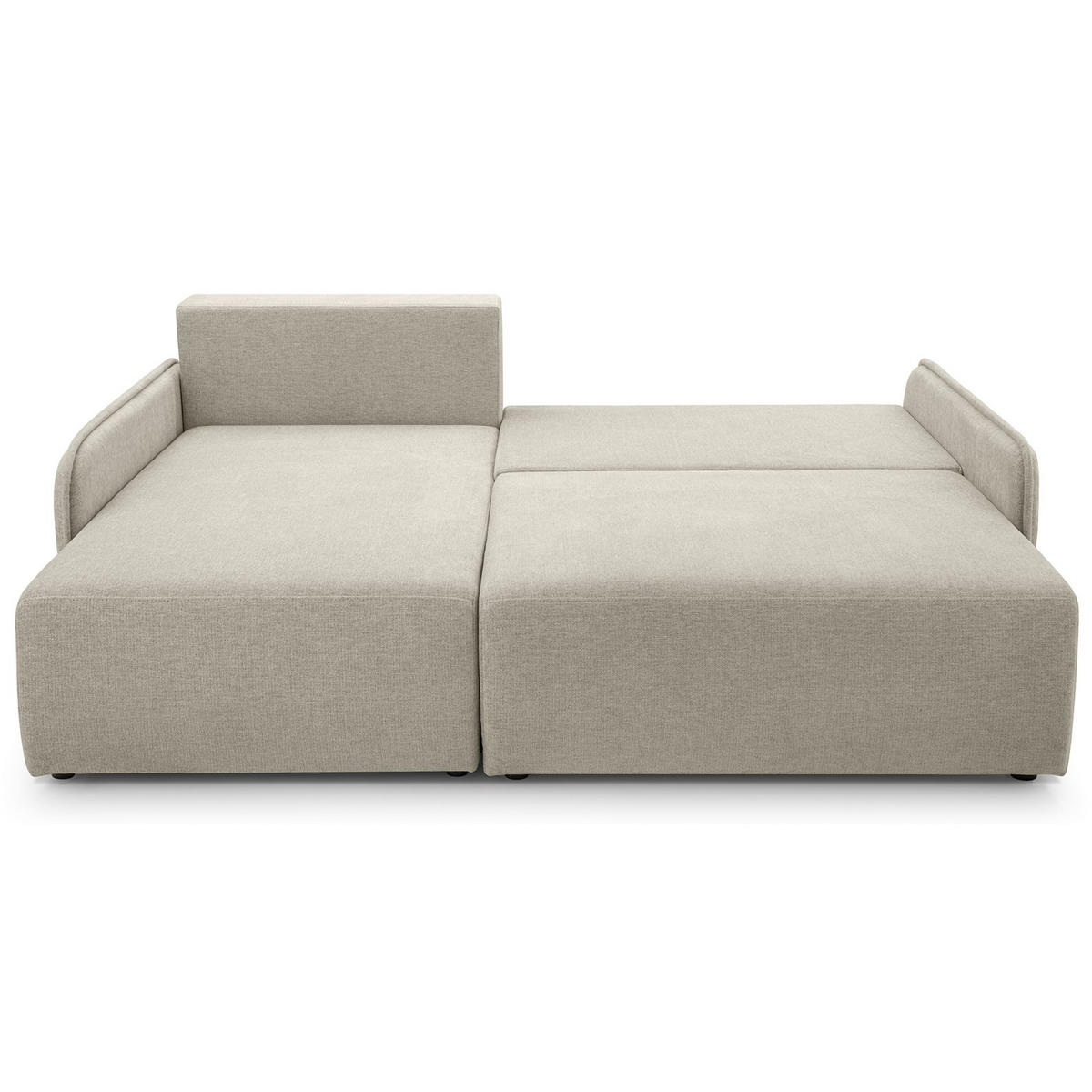 ECKSOFA Netarro, Beige Chenille, linksseitig - Beige/Schwarz, Kunststoff/Textil (198/147cm) - Selsey