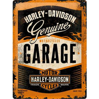 BLECHSCHILD 30/40 cm Harley-Davidson Garage - Multicolor, Metall (30/40/0.2cm) - Nostalgic-Art