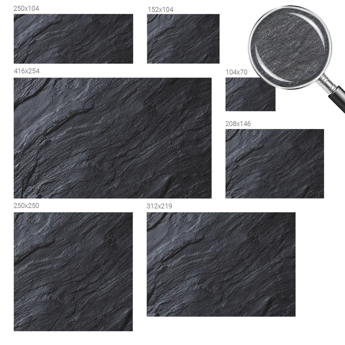 FOTOTAPETE 104x70 cm - Steinstruktur - Grau, Textil (104/70cm) - Wallfluent