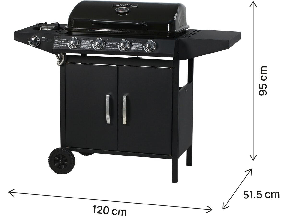 GASGRILL Festa 5 Schwarz - Schwarz, Metall (120/95/51.5cm) - Habitat Garten