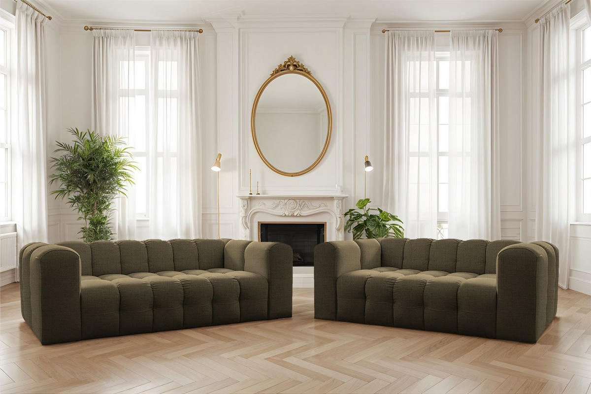 SOFA 2-sitzer Solvie In Moly - Grün, Holzwerkstoff/Textil (200/75/106cm) - Fun Möbel