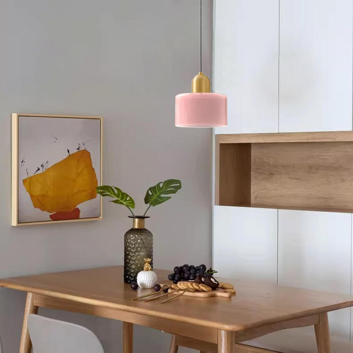 PENDELLEUCHTEN,GLAS, 220 V, 12 W, 15 cm Durchmesser,Pink - Pink, Glas (15/15/100cm) - Authentics