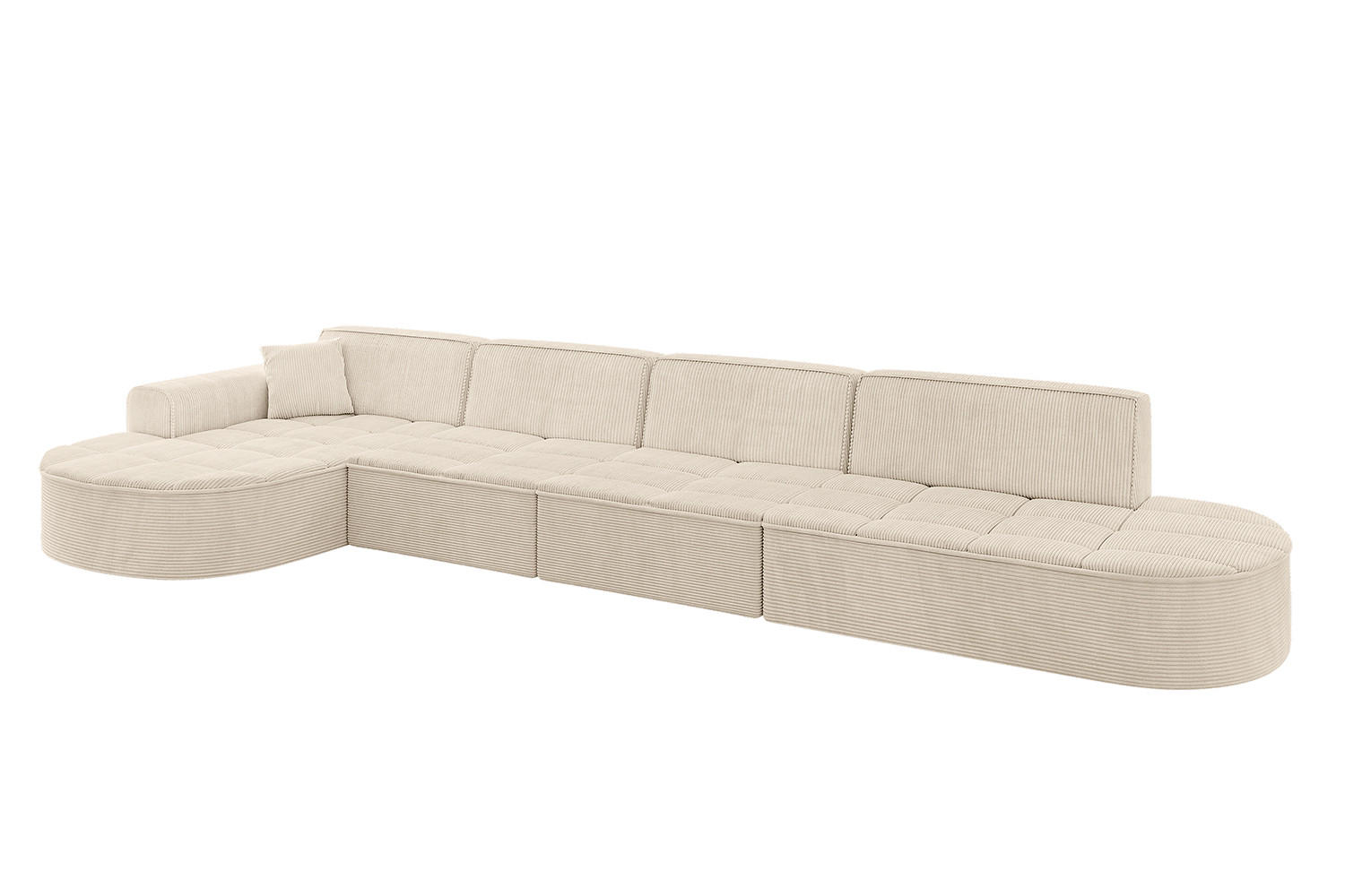 ECKSOFA Ottomane Links TARO-L3 - 413x171x79,5 cm Beige - Beige, Holzwerkstoff/Textil (413/171cm) - ALTDECOR