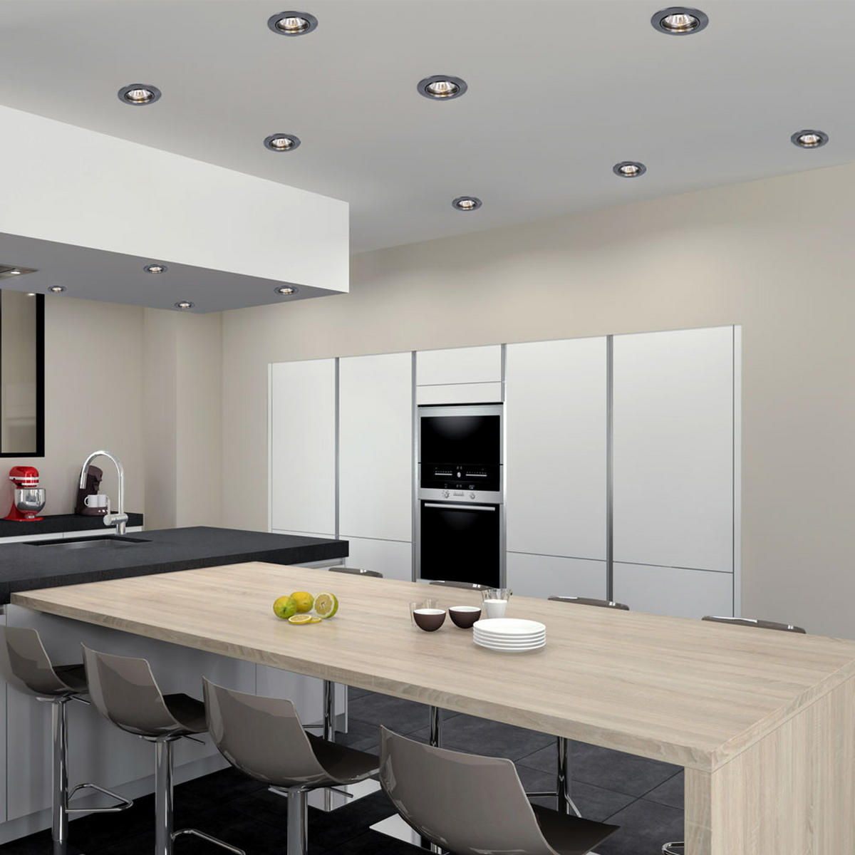 LED WANDLEUCHTE PREMIUM LINE Silber rund 8,3 cm 8x Set - Silberfarben, Metall (8.3/6/8.3cm)