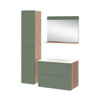SADA KOUPELNOVÉHO NÁBYTKU Izan Dub Goldkraft/zelená - zelená barva/barva dubu, kompozitní dřevo (80/59.3/46cm) - Vicco