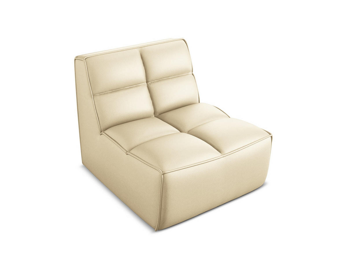 SESSEL Kunstleder Beige - Beige/Schwarz, Leder/Kunststoff (80/75/93cm) - Makamii
