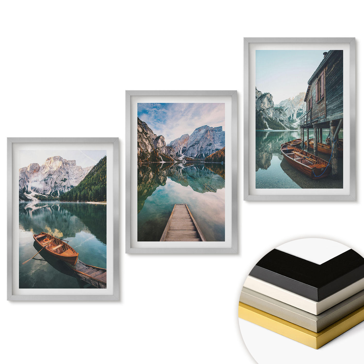ArtPrintCave Wandbilder Silber 40x60 cm
