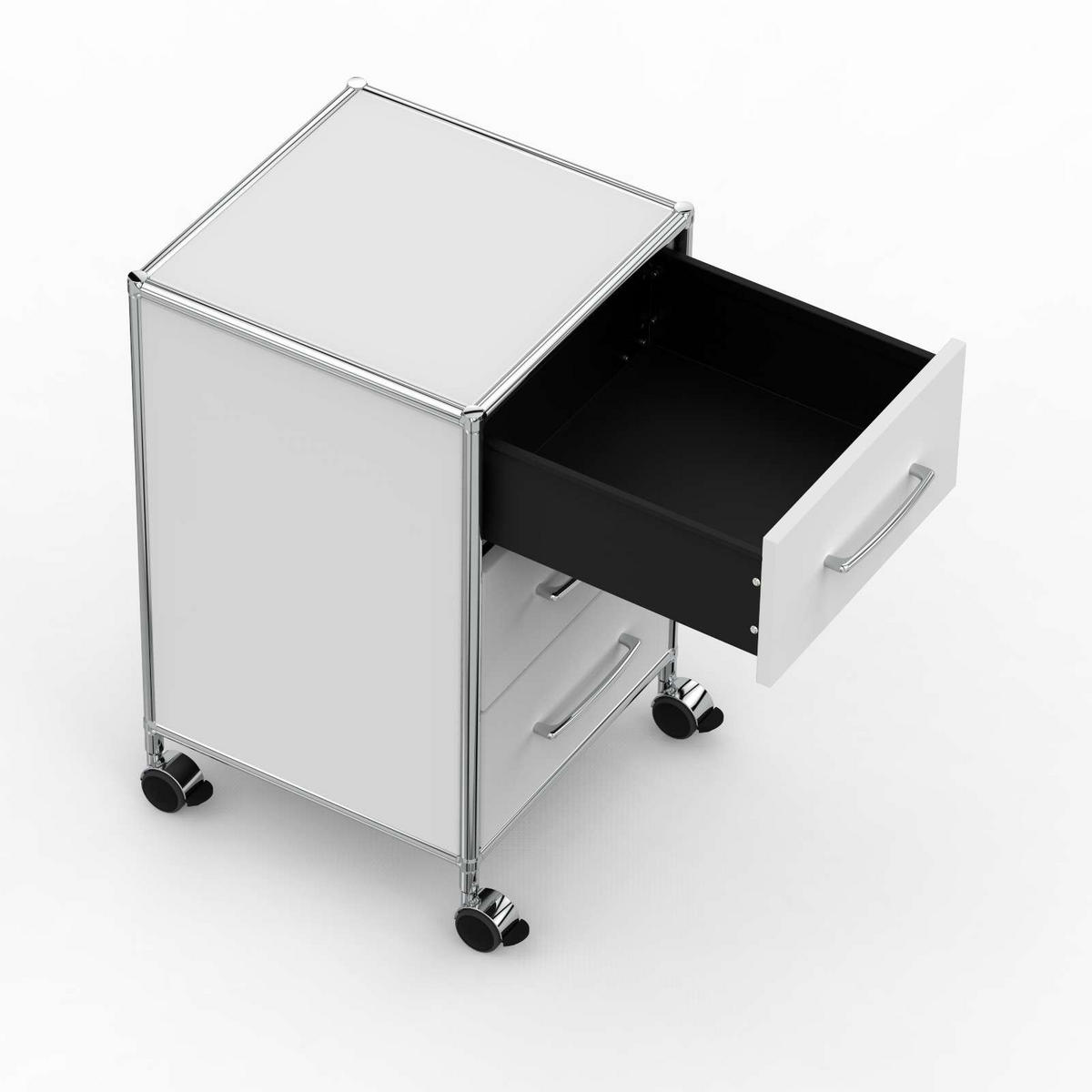 BÜRO-ROLLCONTAINER Holz, 40cm - 3 Schubladen, Lichtgrau - Chromfarben/Silberfarben, Holzwerkstoff/Metall (40/66.5/39.7cm) - Versee
