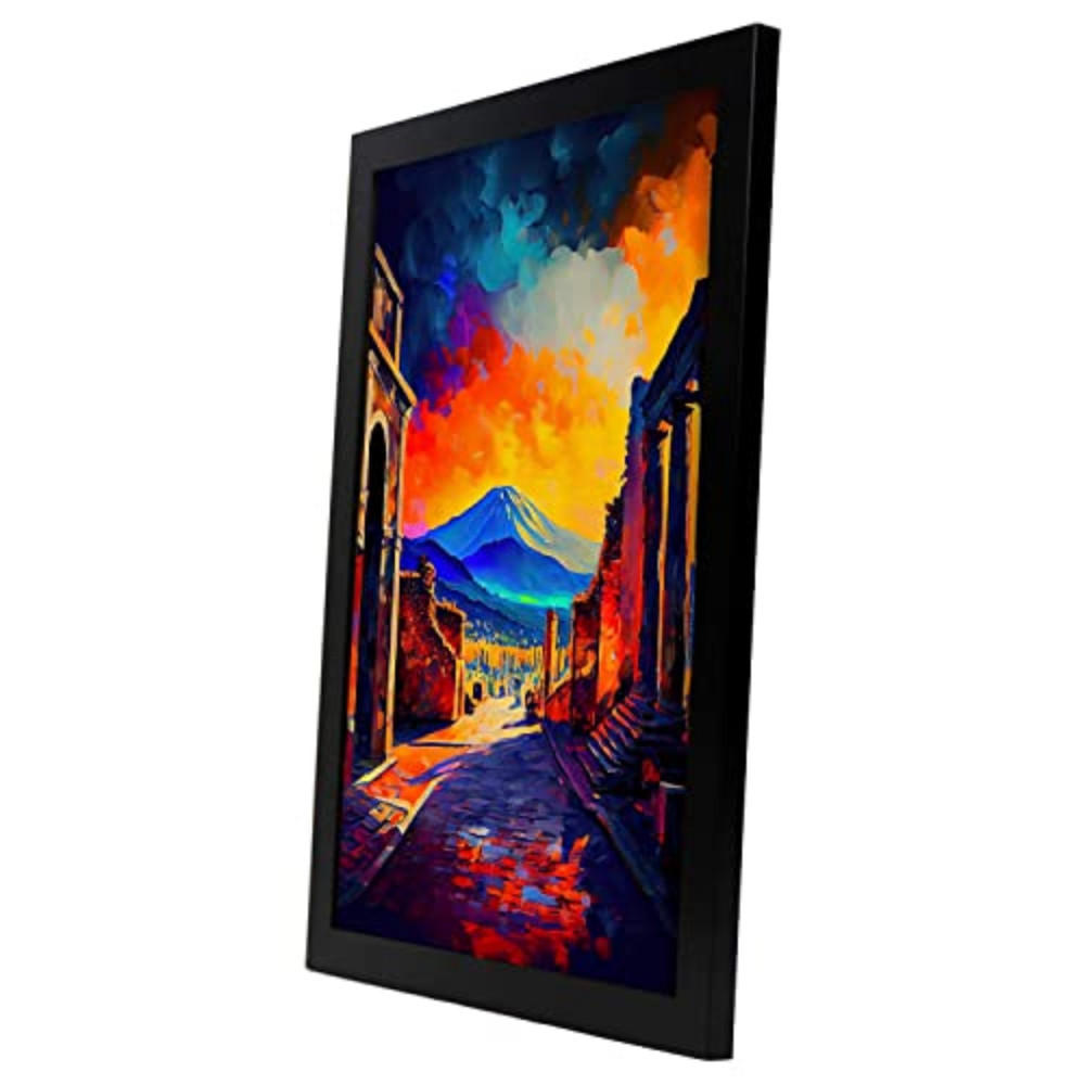 POSTER Pompeji Im Ölgemälde Stil A3 Schwarzer Rahmen - Schwarz, Papier (29.7/5/42cm) - Nacnic