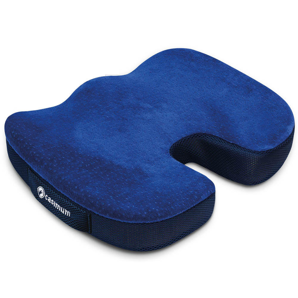 SITZKISSEN orthopädisch in U-Form, ergonomisches Steißbeinkissen 40x33 - Blau, Textil (45/34cm) - casimum