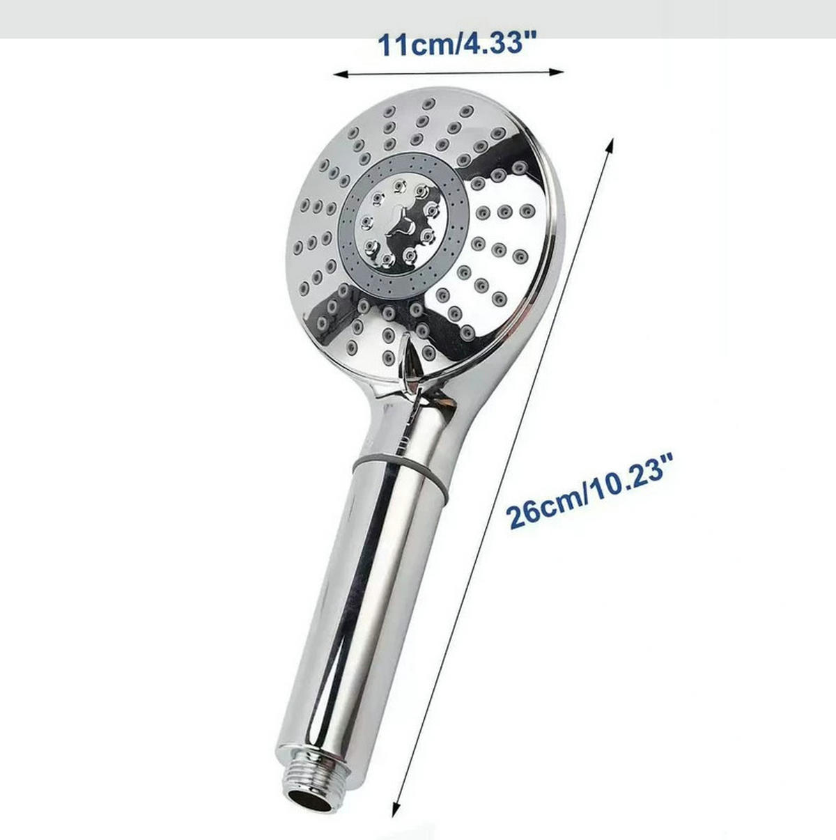 DUSCHKOPF – silber – 6 Modi – 26 x 11 cm - Silberfarben, Kunststoff (28cm)