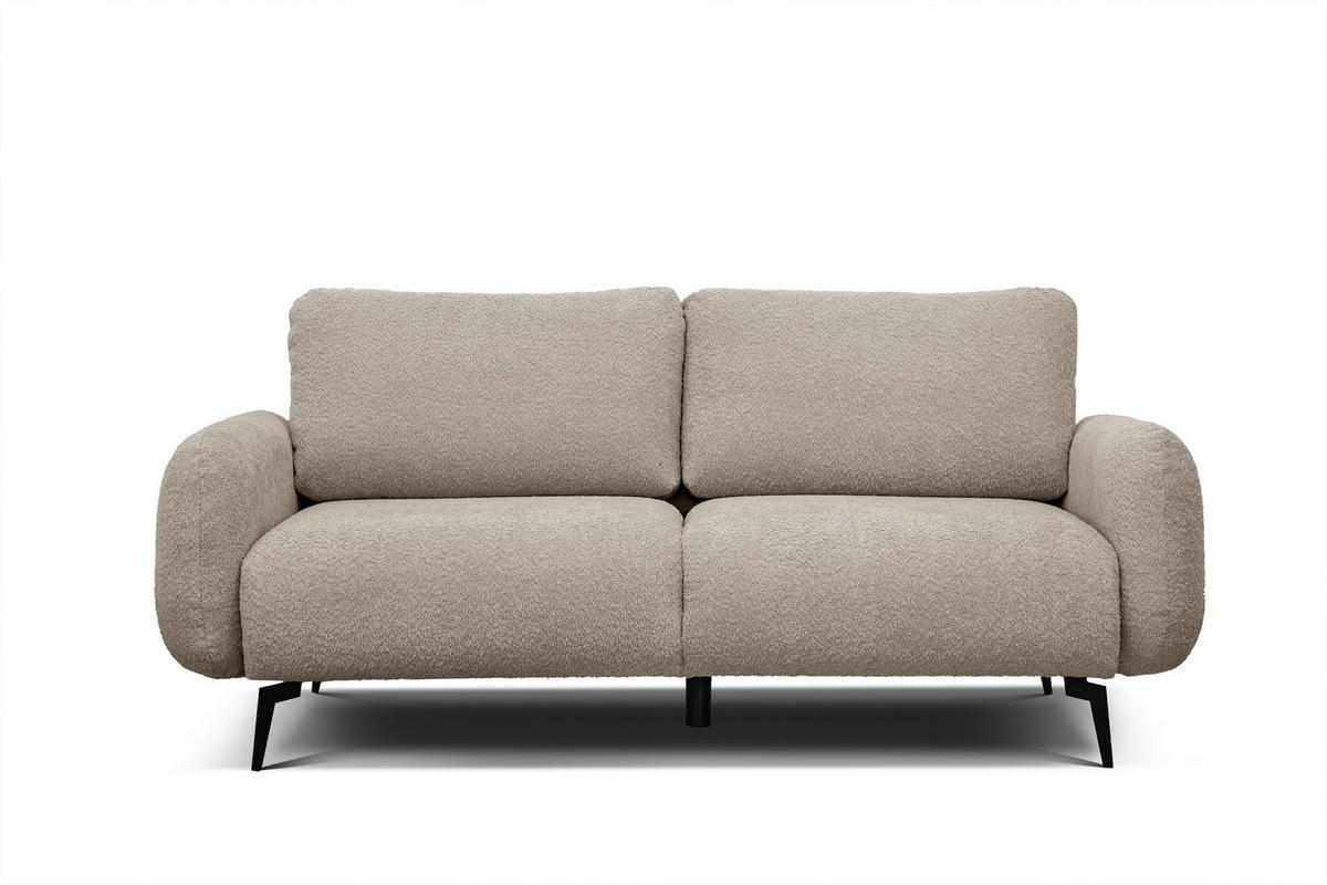 SOFA FEBE 3-Sitzer, ecru - Champagner/Schwarz, Holz/Textil (190/82/96cm) - Courtois Laville