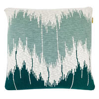DEKOKISSEN Welle gestrickt Grün 50x50 - Grün, Textil (50/50/12cm) - Malagoon