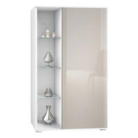 VITRINE Davos Sandgrau Hochglanz - Sandfarben, Holzwerkstoff (71.5/134/35cm) - Vladon