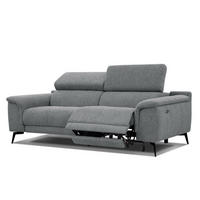 RELAXSOFA FIERO 3-Sitzer mit 1 Relaxfunktion, grau - Schwarz/Grau, Holzwerkstoff/Textil (212/82/103cm) - Courtois Laville