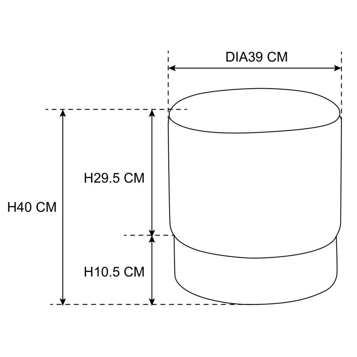 POUF Beige 39x39x40 cm - Beige/Goldfarben, Textil/Metall (39/40/39cm) - Akord