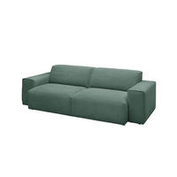 SOFA RANI Smaragdgrün Cord - Smaragdgrün/Schwarz, Kunststoff/Textil (256/71/101cm) - KAWOLA