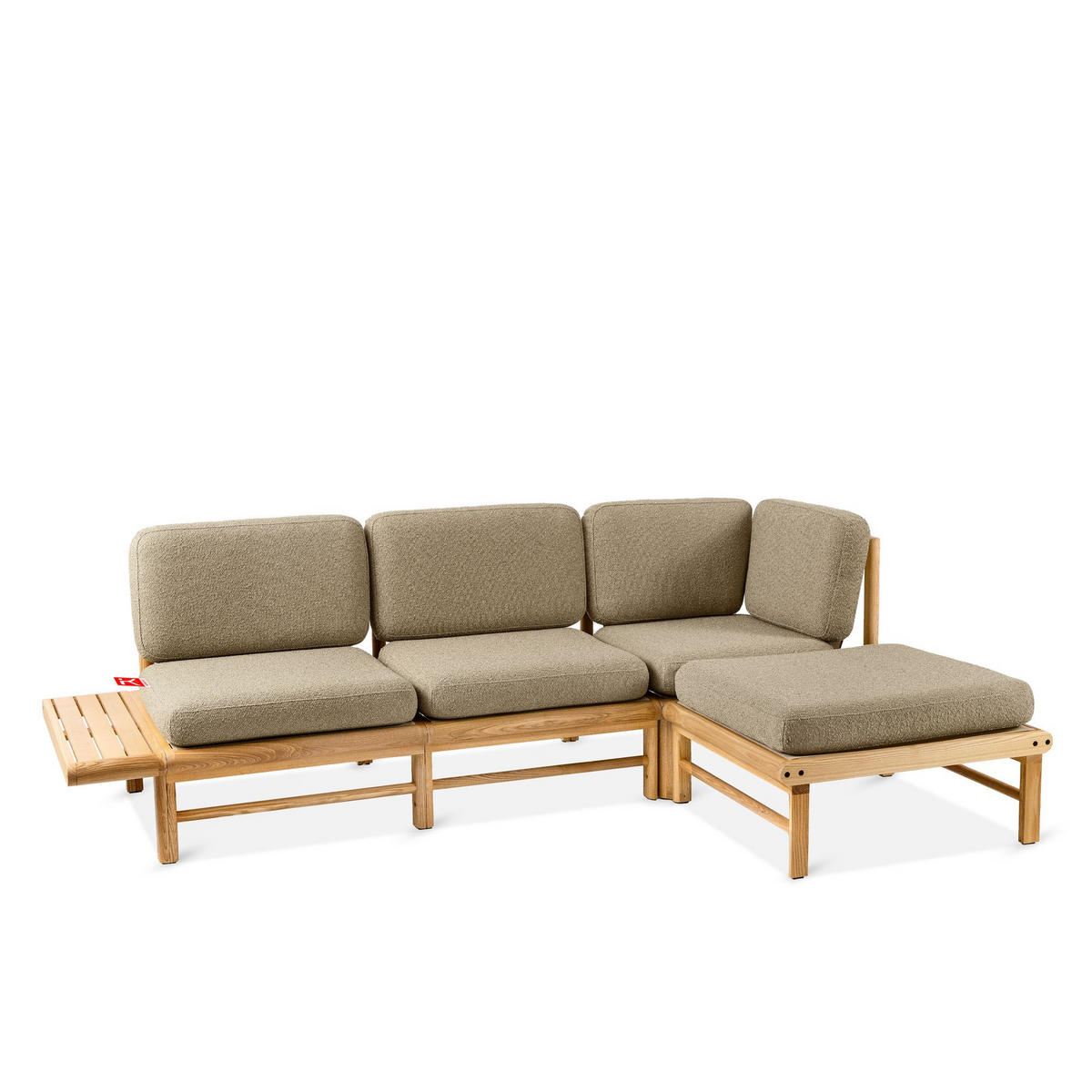 LOUNGESOFA ATREDA rechts - Beige, Holz/Textil (245/74/150cm) - KONSIMO®