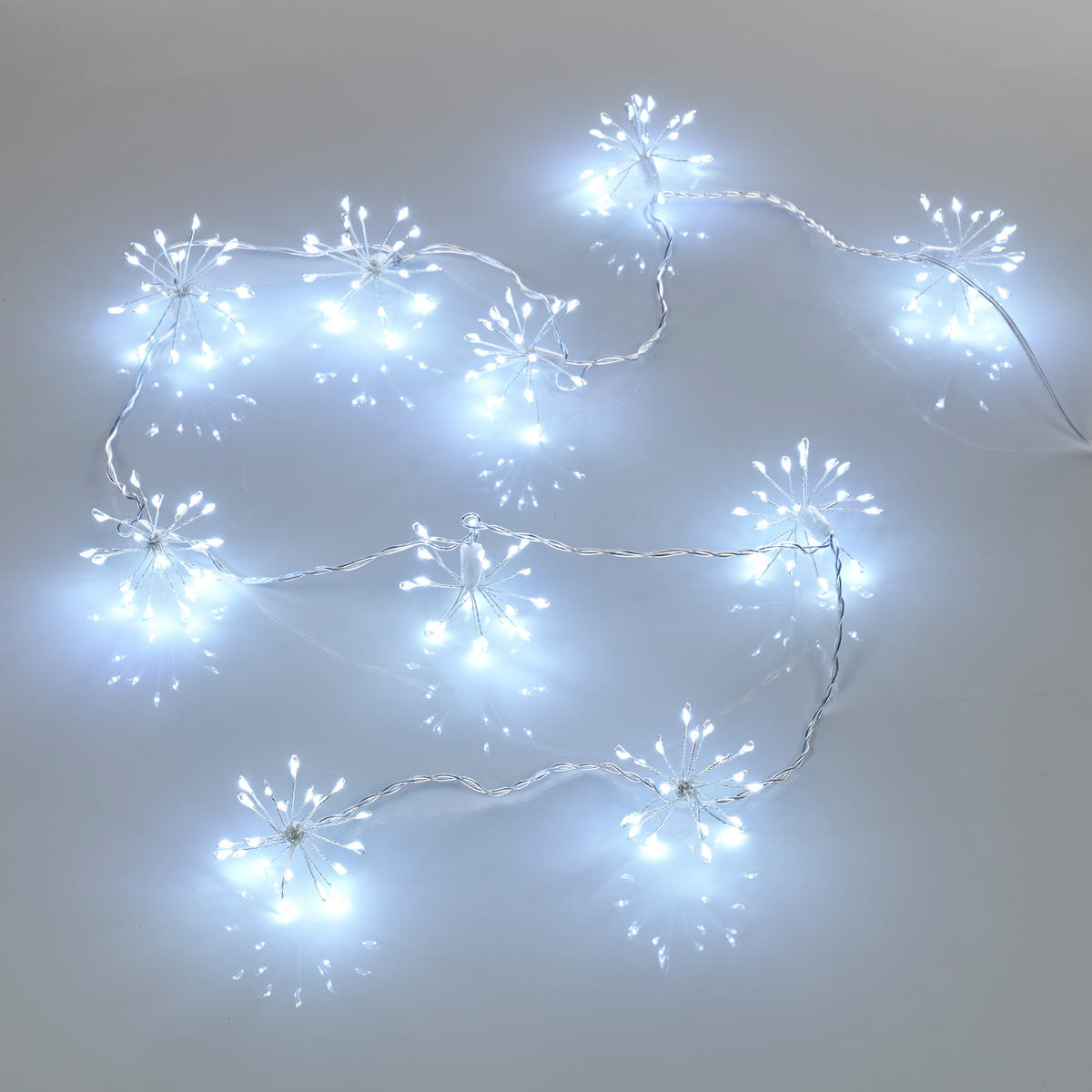 LED-LICHTERKETTE - 200 LEDs im Feuerwerklook für stimmungsvolle Innenbeleuchtung, 180cm lang mit 5m Zuleitung - Weiß, Kunststoff (500cm) - Northpoint