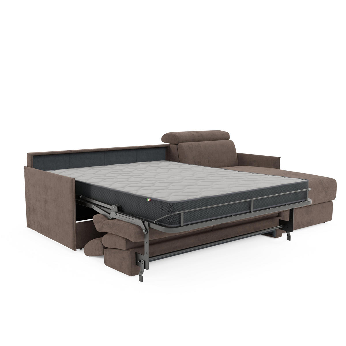 ECKSOFA Miryam - Braun, Metall (272/98cm) - Divani.store