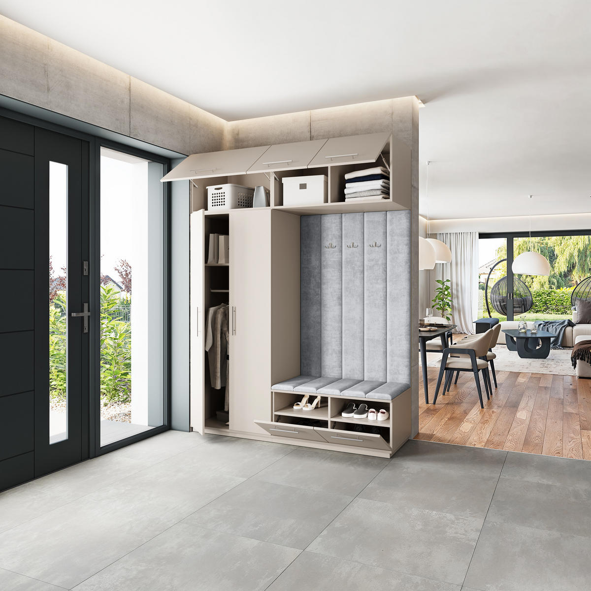 GARDEROBENSCHRANK REMA 180/240/60 cm Modern Kaschmir - Kaschmir, Holzwerkstoff (180/240/60cm) - MASSENO