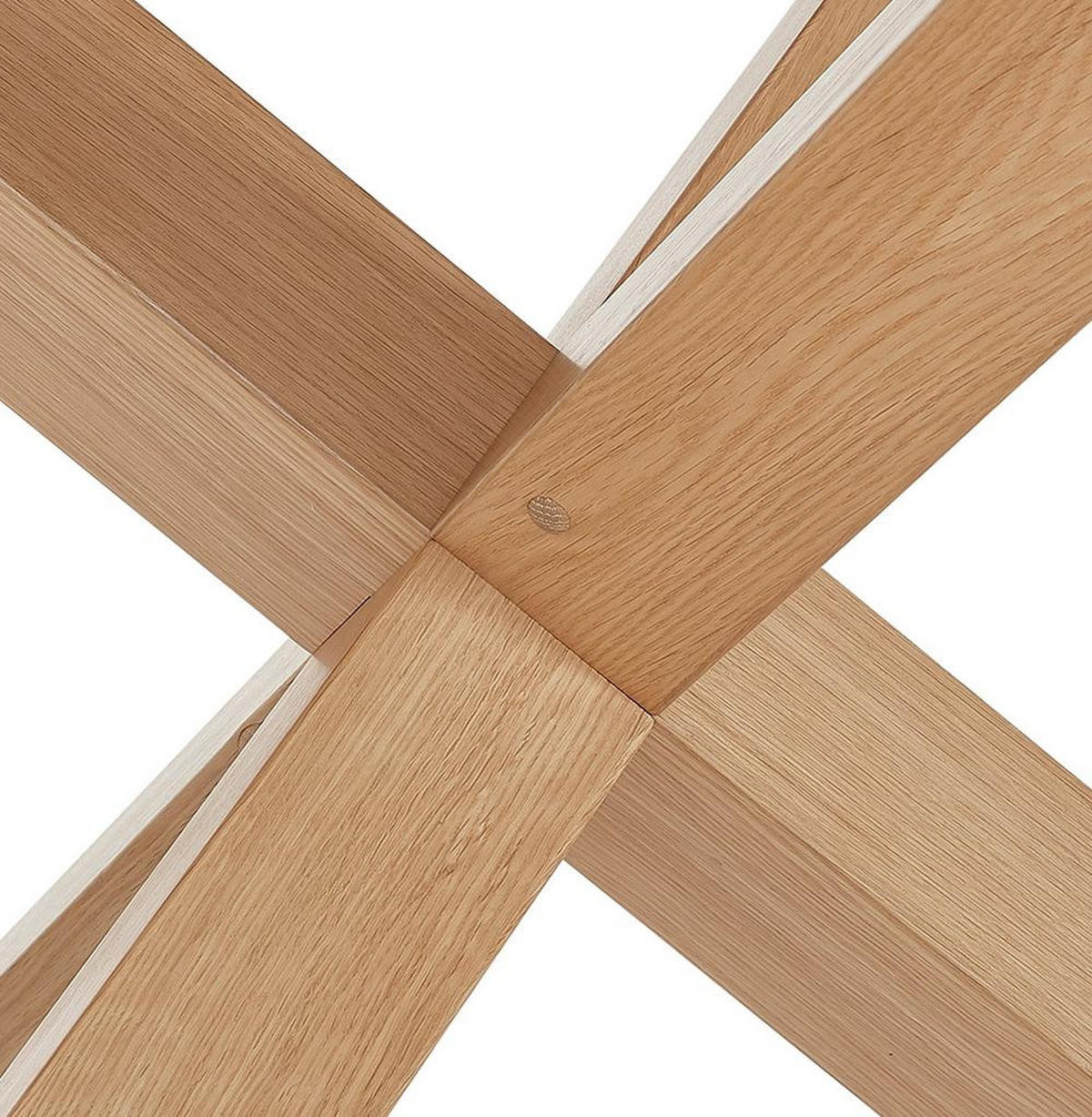 ESSTISCH Rund Massivholz Eiche Skandi-Stil FINAX, Beige 120x120x75 cm - Beige, Eichenholz/Holz (120/120/75cm) - KADIMA DESIGN