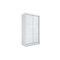 SCHWEBETÜRENSCHRANK Vena 120 cm 2-türig, weiß, lacobel weiß - Weiß, Holz/Kunststoff (120/216/61cm) - Margaret Hadas24