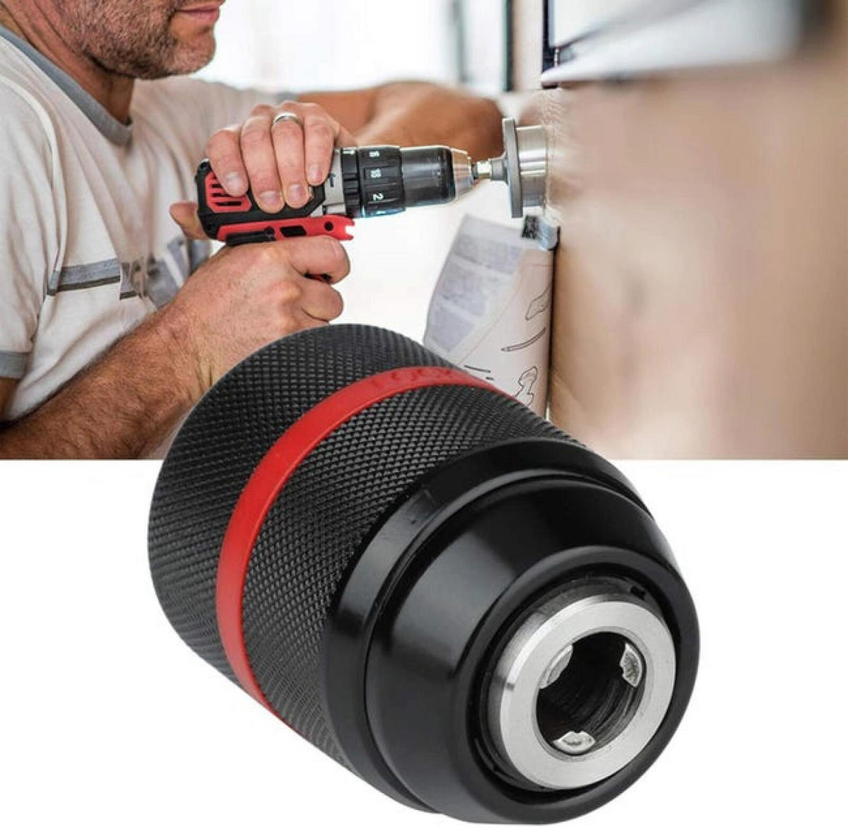 BOHRFUTTER – für verschiedene Anwendungen geeignet, 1 Stück - Schwarz, Metall (7.1/4.3/1cm) - DCA