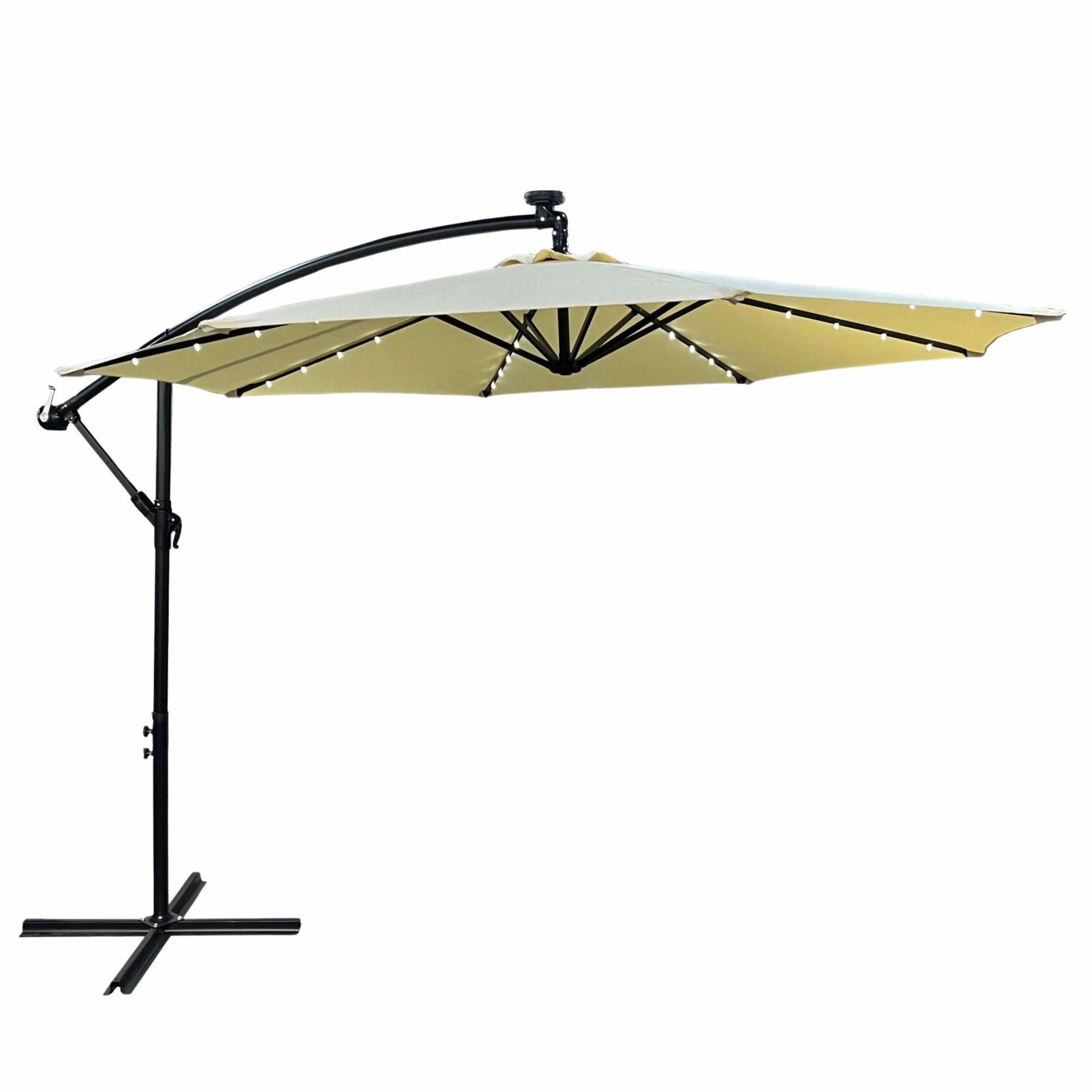 ZAHRADNÍ PARAPL s LED, solární Béžová 300/245/300 - béžová, kov/textil (300/300cm) - RAUMHIRSCH FURNITURE