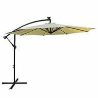 ZAHRADNÍ PARAPL s LED, solární Béžová 300/245/300 - béžová, kov/textil (300/300cm) - RAUMHIRSCH FURNITURE