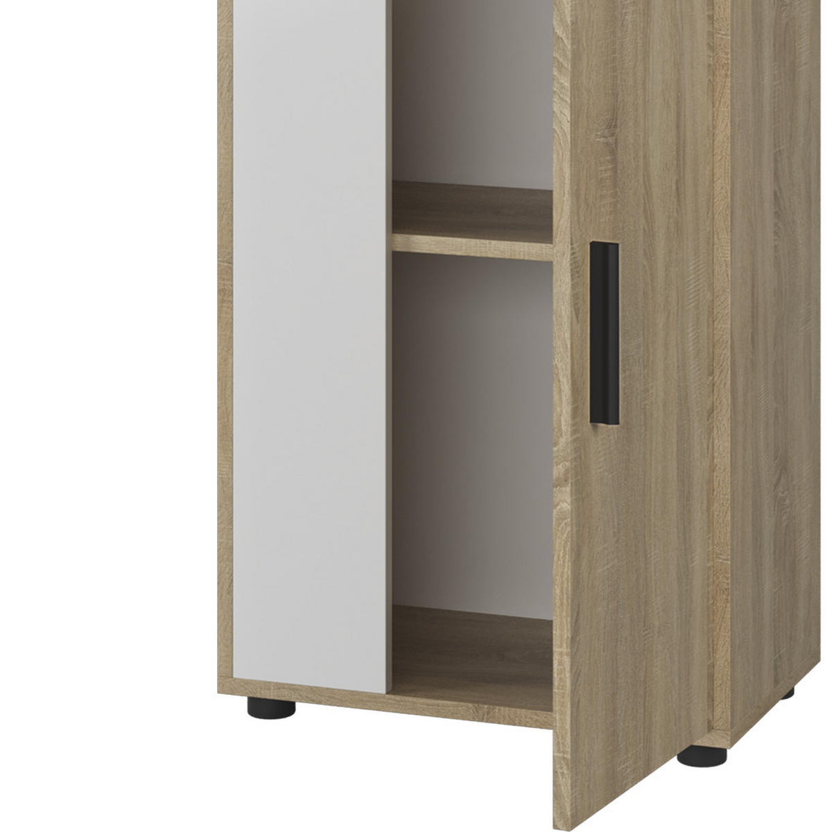 KOMMODE Berno Sonoma/Weiß 50.1 x 87.3 cm mit 2 Fächern - Weiß/Sonoma Eiche, Holzwerkstoff (50.1/87.3/28.3cm) - Vicco