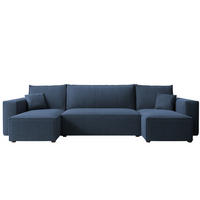 WOHNLANDSCHAFT Adara Schlaffunktion - Blau, Holzwerkstoff/Textil (312/83/145cm) - Fun Möbel