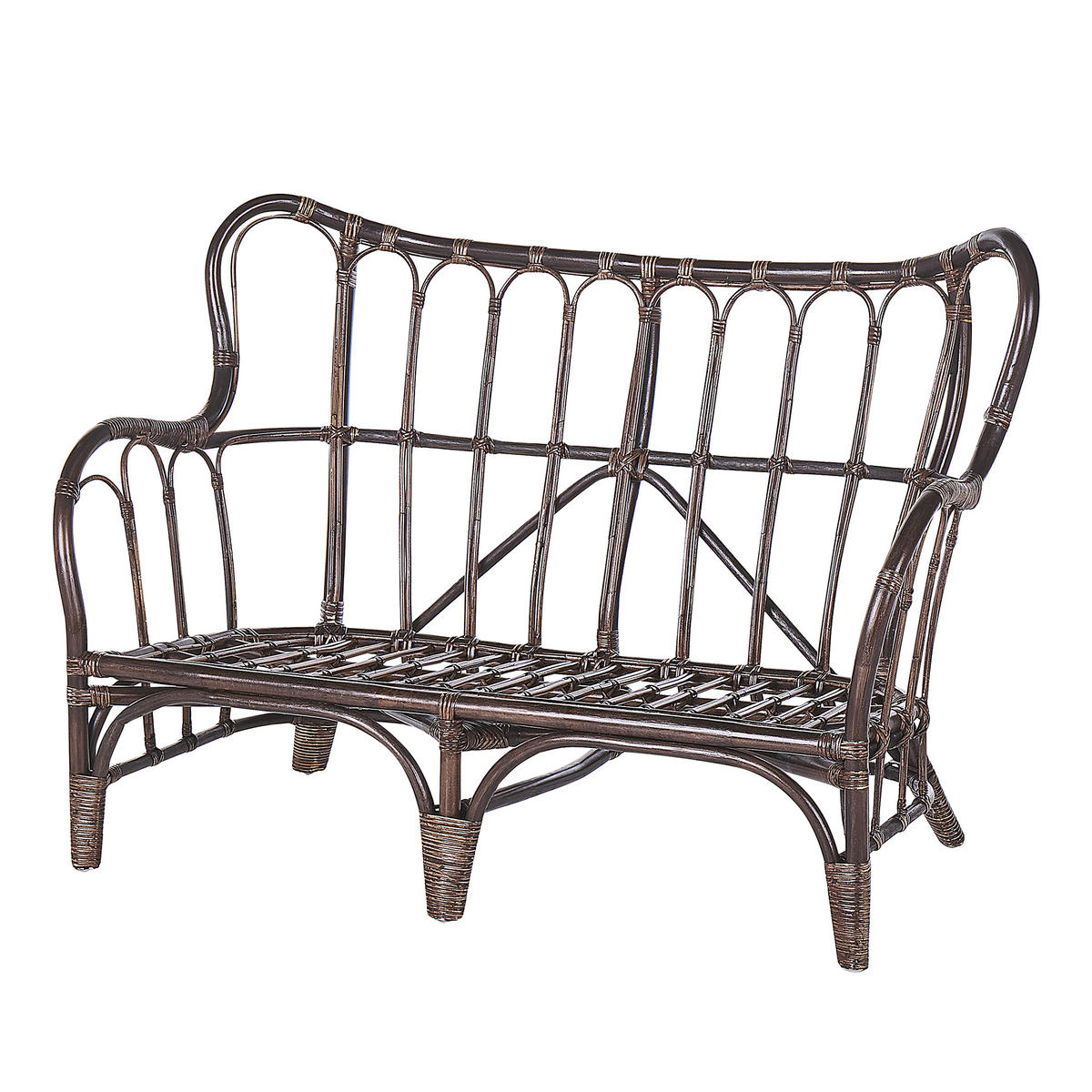 GARTENMÖBEL-SET 4-sitzer Rattan Braun Brindisi - Braun, Naturmaterialien - Beliani