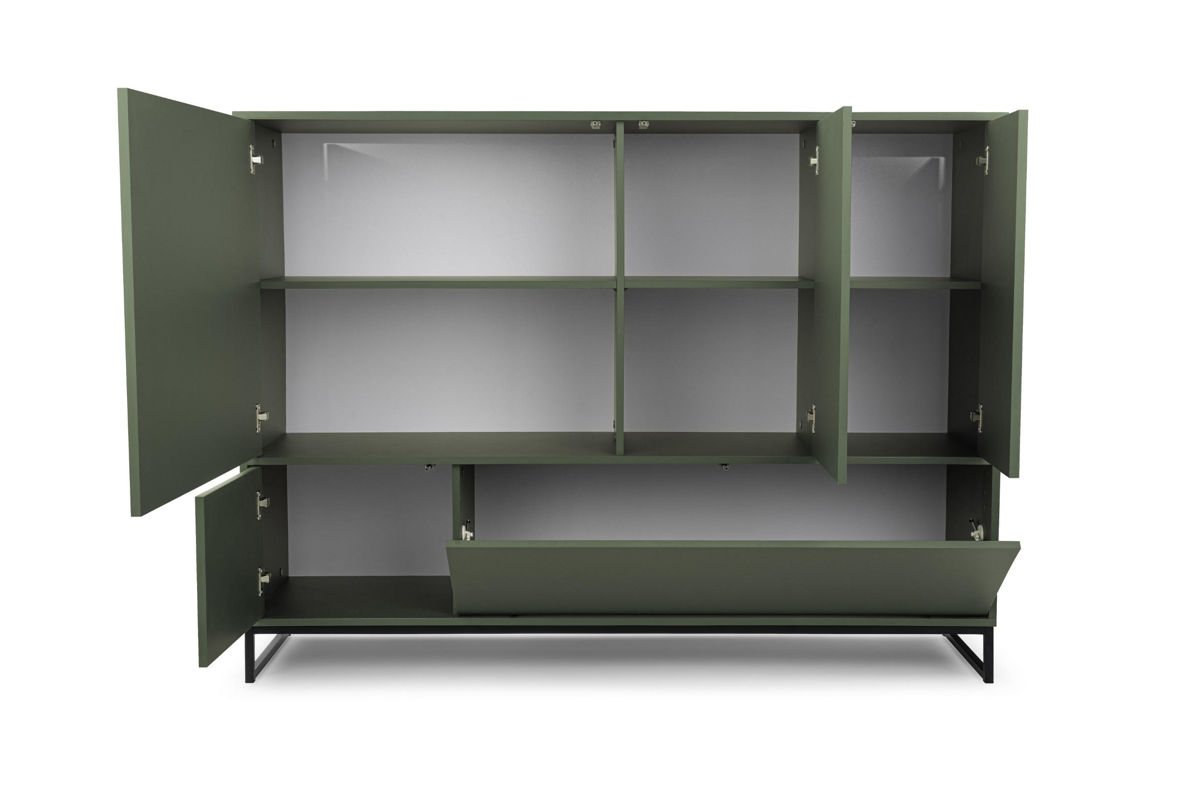 KOMMODE GENEVE 160/120/45 cm in Dunkelgrün - Dunkelgrün, Holzwerkstoff (160/120/45cm) - Deine Möbel 24