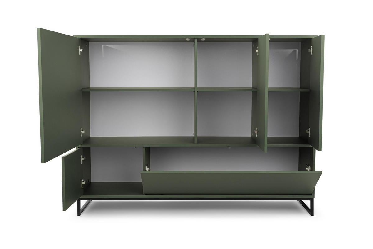 KOMMODE GENEVE 160/120/45 cm in Dunkelgrün - Dunkelgrün, Holzwerkstoff (160/120/45cm) - Deine Möbel 24