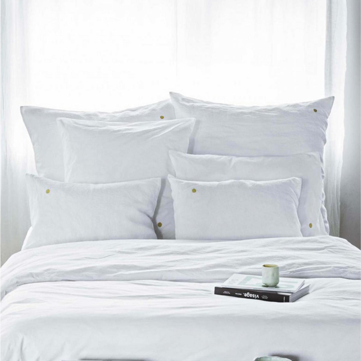 KISSENBEZUG Céleste milch 80 x 50 cm - Weiß, Textil (80/50cm)