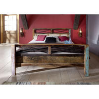 BETT Massivholz Altholz 140 x 200 x 100 mehrfarbig NATURE OF SPIRIT #45 - Multicolor, Holz (140/200cm) - Massivmoebel24