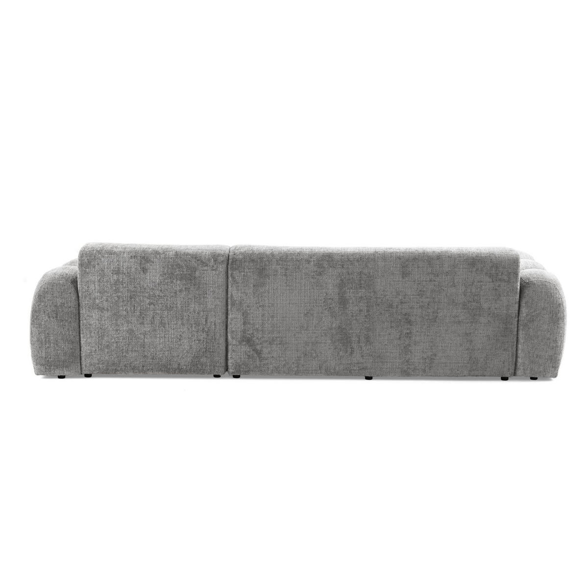 4-SITZER modulares Ecksofa VEER SET 1 Rechts, 298 x 175 cm, Chenille Webstoff Grau - Schwarz/Grau, Holz/Kunststoff (175/298cm) - Muffo