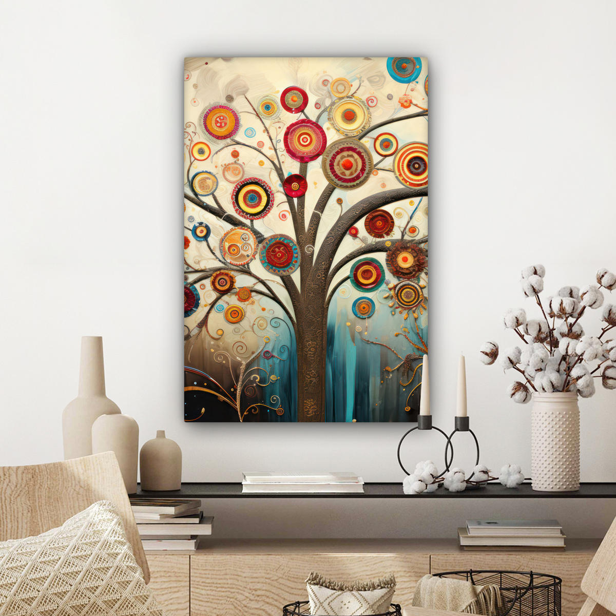 LEINWANDBILD Baum - Baum des Lebens - Farbe 60x90 cm - Braun, Textil (60/90cm) - MuchoWow