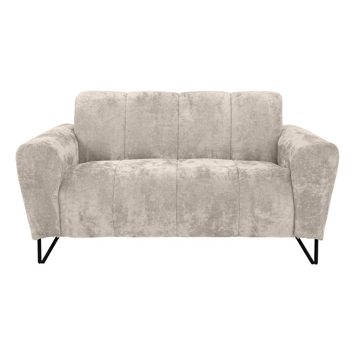 2-SITZER SOFA Volare beige - Beige/Schwarz, Textil/Metall (160/83/98cm) - Beautysofa