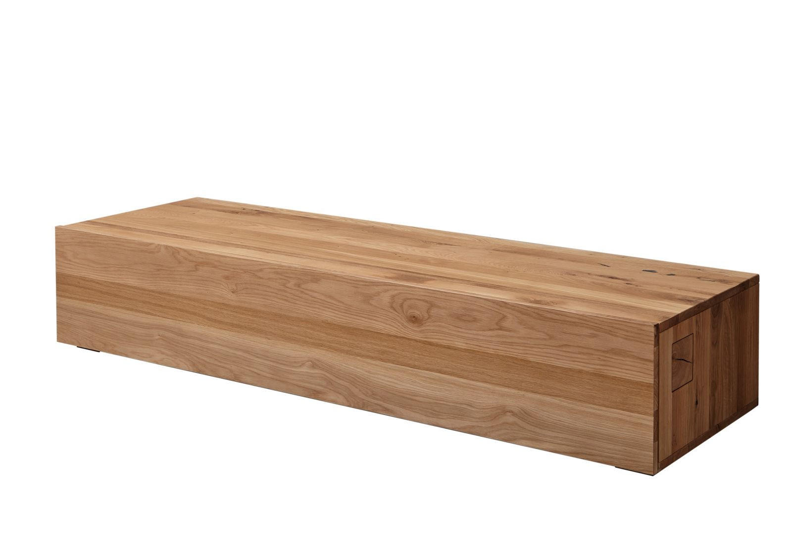 TV-BOARD Wild-/Zerreiche 160x52x32 natur geölt FRANKFURT #106 - Naturfarben, Holz (160/32/52cm) - Massivmoebel24