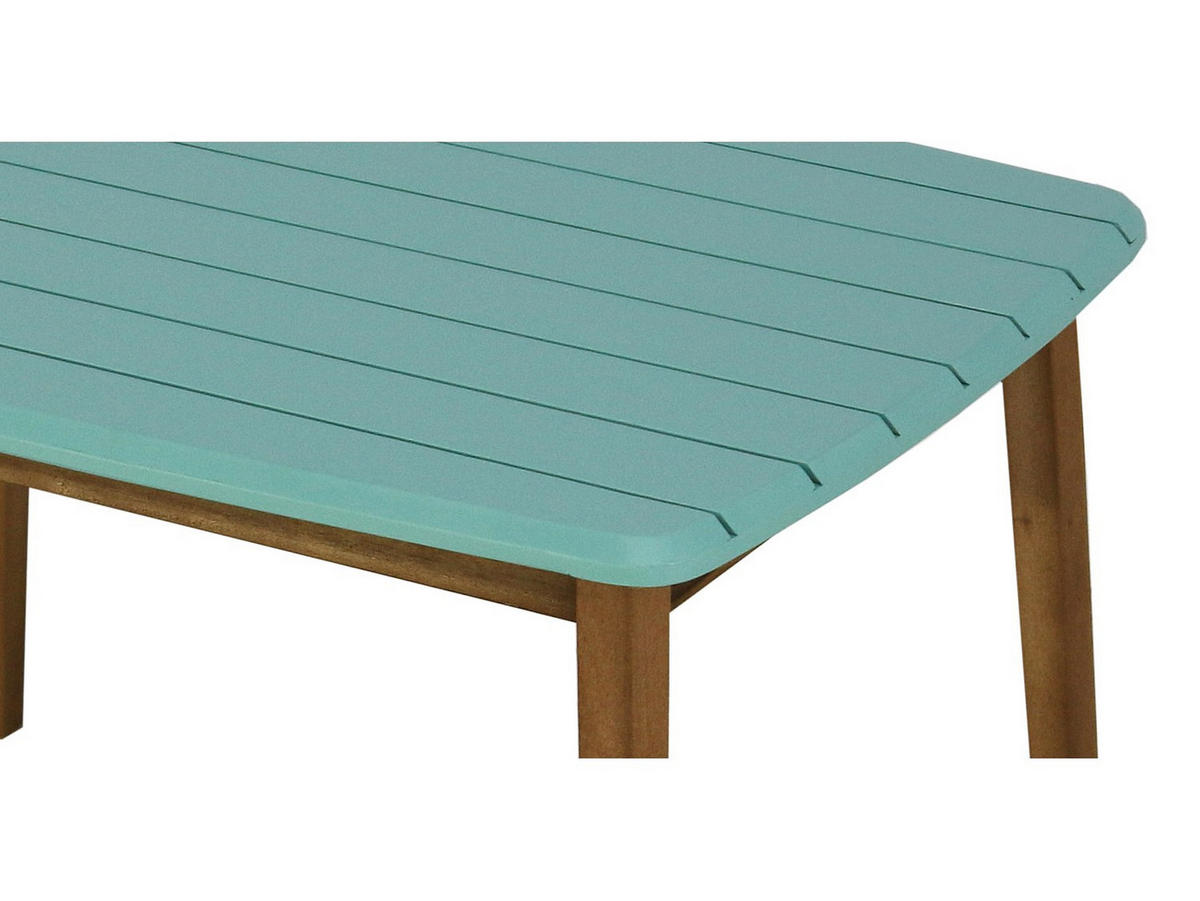 GARTENTISCH für Kinder - Akazie - Türkisblau - GOZO von MYLIA - Blau, Holz (60/80/50cm) - Vente-Unique
