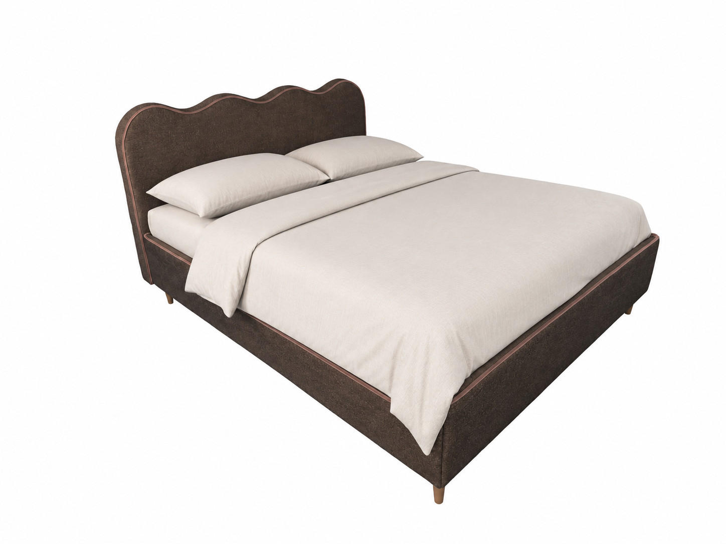 POLSTERBETT COCO 140x200 cm Dunkelbraun Royal mit Bettkasten Bonellmatratze H3 - Dunkelbraun, Textil (140/200cm) - KS Home Concept